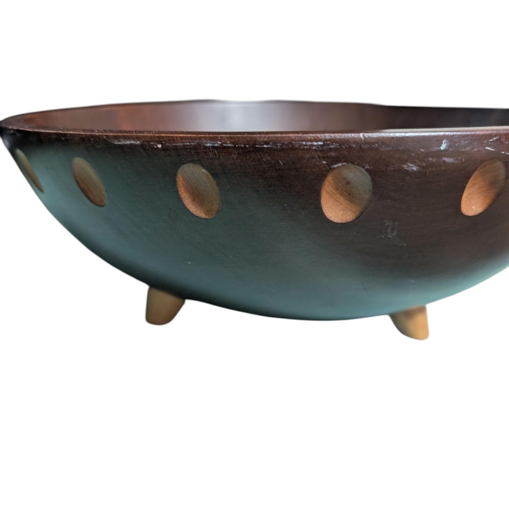 Vintage Elegant Brown Wooden Bowl - Picture 2 of 4